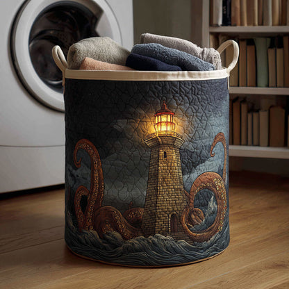Eerie Lighthouse Quilted Laundry Basket NCU0HNH231