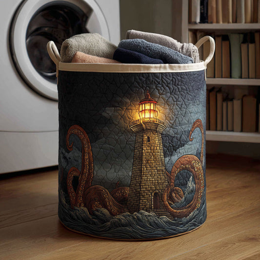 Eerie Lighthouse Quilted Laundry Basket NCU0HNH231