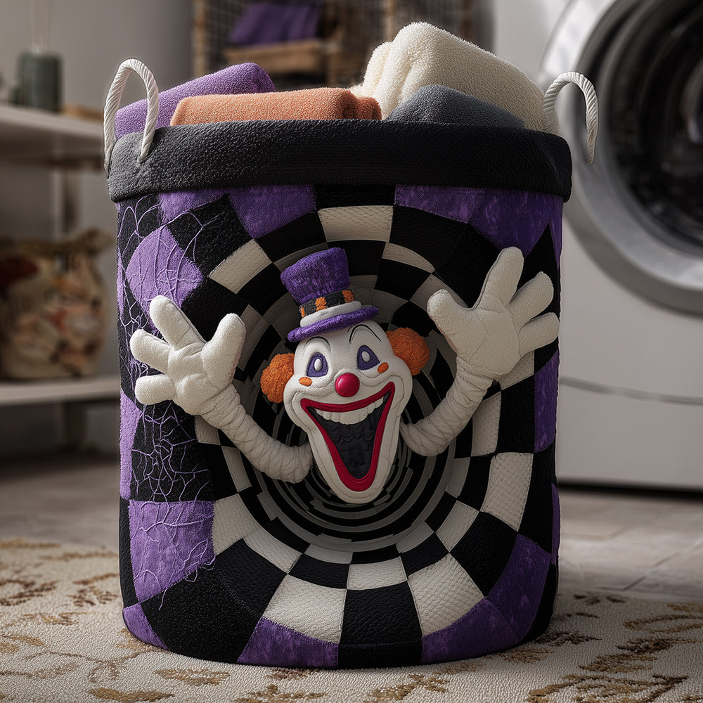 Eerie Smile Quilted Laundry Basket NCU0TH3243