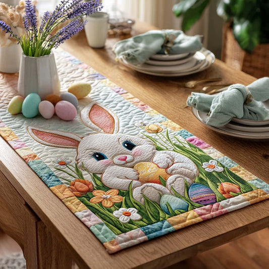 Egg Hunt Bunny Joy Quilted Table Runner NCU0DQQ0429