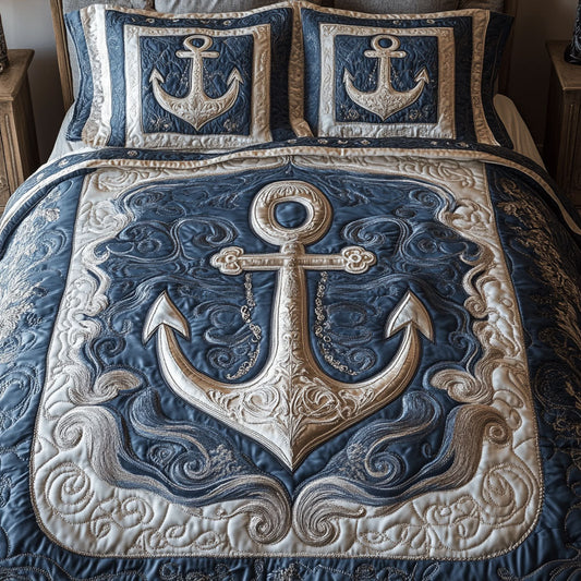 Elegant Anchor 3-Piece Quilted Bedding Set NCU0NNT320
