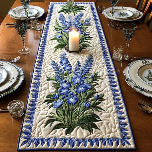 Elegant Bluebonnet Quilted Table Runner NCU0NVH369