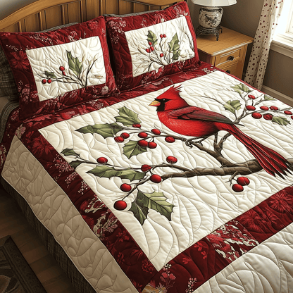Elegant Cardinal 3-Piece Quilted Bedding Set NCU0TH2082