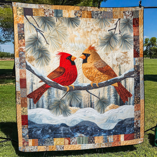 Elegant Cardinals Quilted Blanket NCU0TL1040