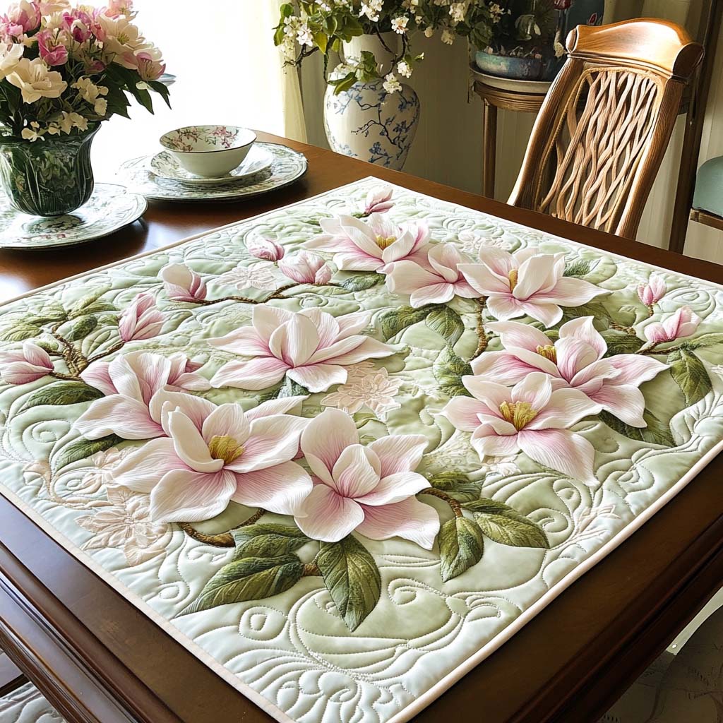 Elegant Magnolia Quilted Table Topper NCU0NNT975