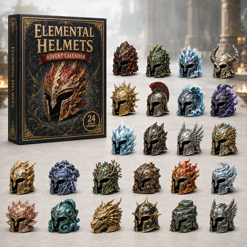CHRISTMAS KICKOFF 40% OFF - Elemental Helmets Advent Calendar 2026 - 24-Day Festive Countdown, Acrylic Charms Blind Box - Gift For Helmets Lovers AC0HA032