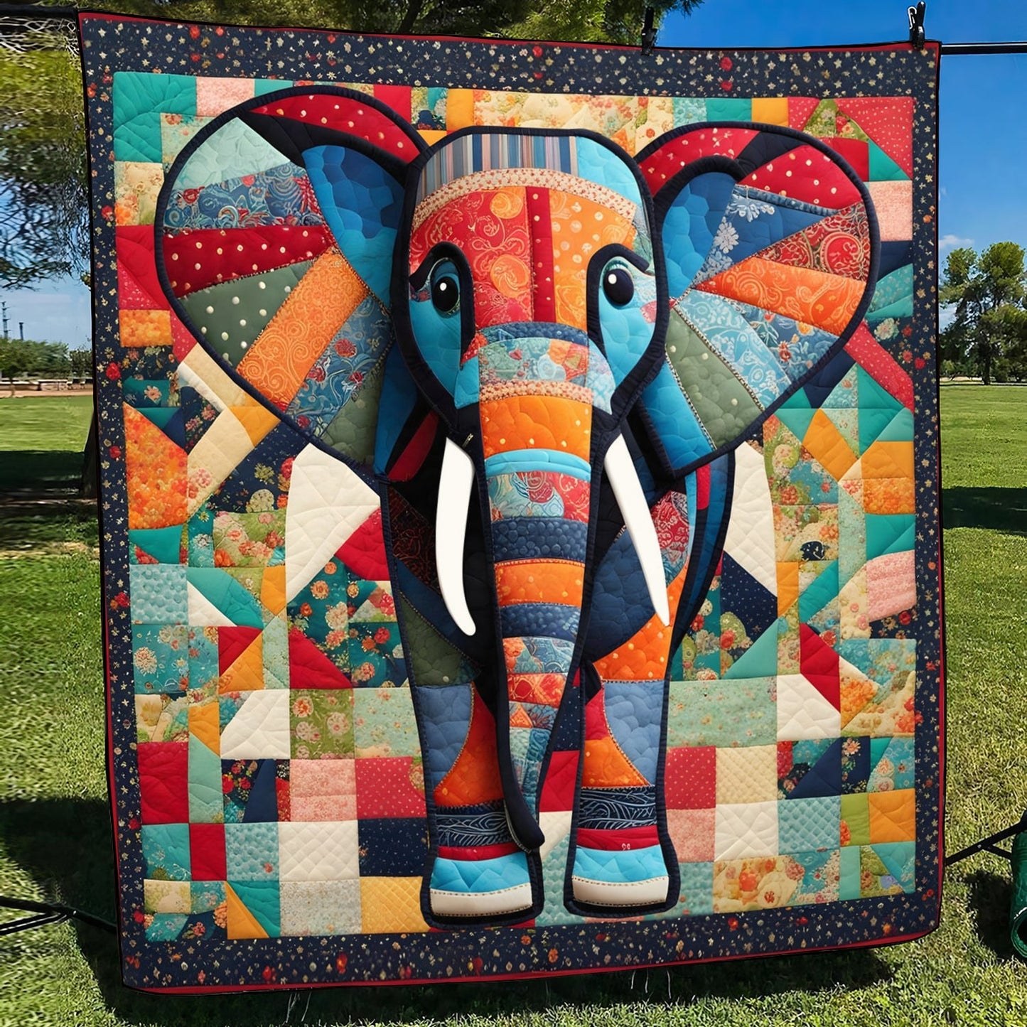 Charming Elephant Quilted Blanket NCU0TH724