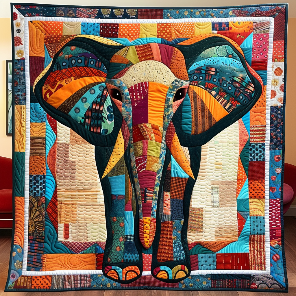 Elephant Adventure Quilted Blanket NCU0TH726