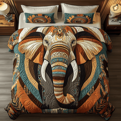 Elephant Essence 3-Piece Quilted Bedding Set NCU0TH2602