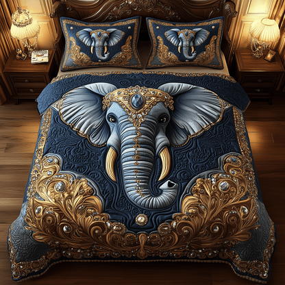 Elephant Heritage 3-Piece Quilted Bedding Set NCU0TH2255