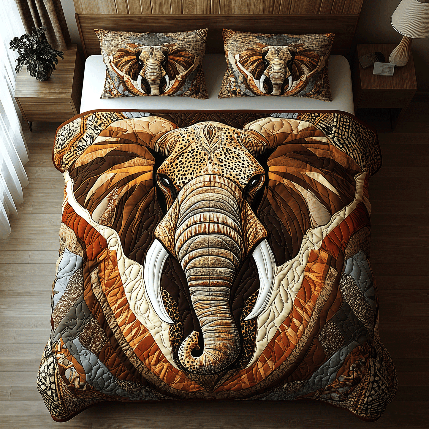 Elephant Parade 3-Piece Quilted Bedding Set NCU0TH2600