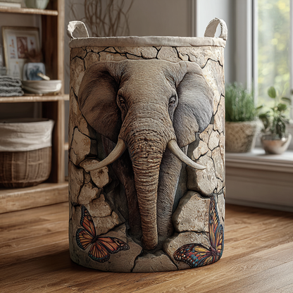 Elephant Dream Quilted Laundry Basket NCU0DDK1180