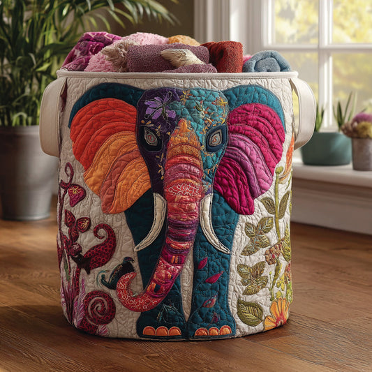 Elephant Echo Quilted Laundry Basket NCU0DV1690