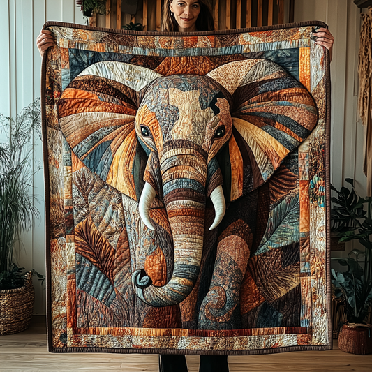 Elephant Echoes Quilted Blanket NCU0DK2125