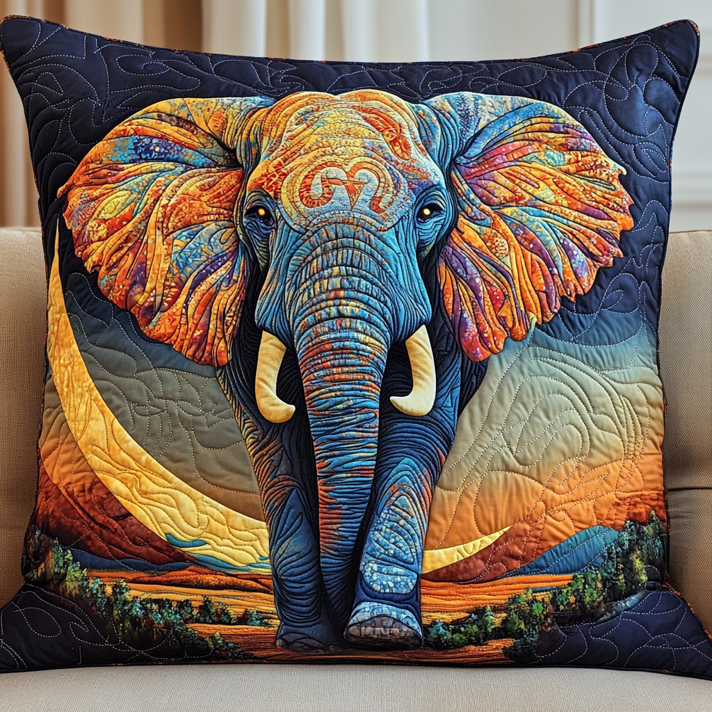 Elephant Embrace Quilted Pillow Case NCU0DK816