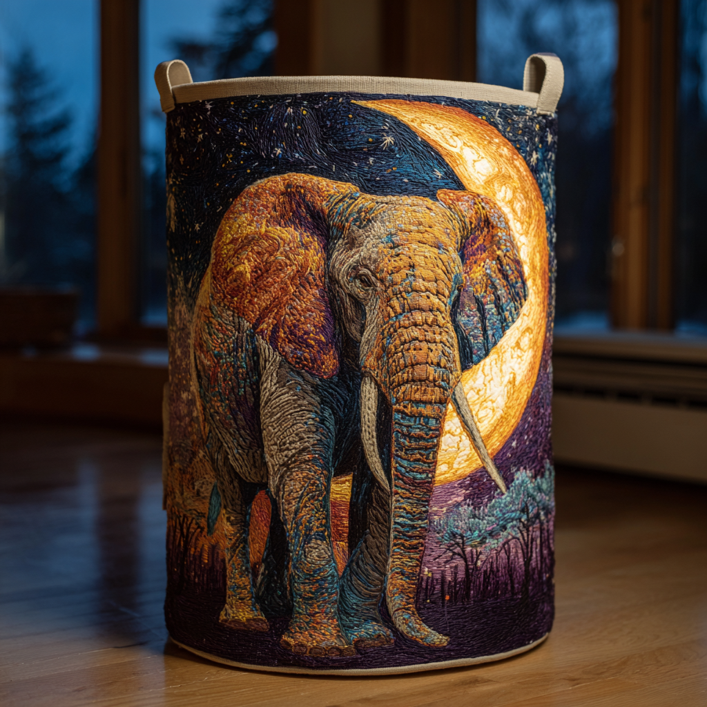 Elephant Glory Quilted Laundry Basket NCU0DDK1182