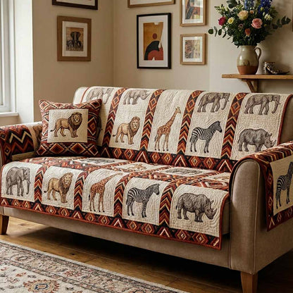 Elephant Line Quilted Sofa Cover NCU0NXD1846