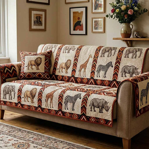 Elephant Line Quilted Sofa Cover NCU0NXD1846