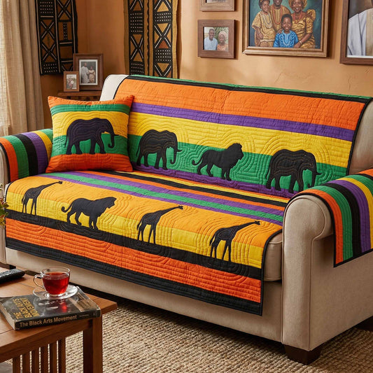 Elephant Stripe Quilted Sofa Cover NCU0NXD1812