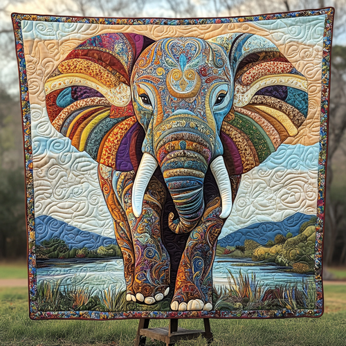 Elephant Wisdom Quilted Blanket NCU0DK2012