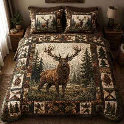 Elk Majesty 3-Piece Quilted Bedding Set NCU0DV2160