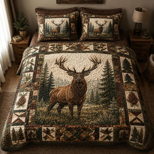 Elk Majesty 3-Piece Quilted Bedding Set NCU0DV2160