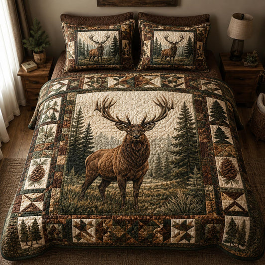 Elk Majesty 3-Piece Quilted Bedding Set NCU0DV2160