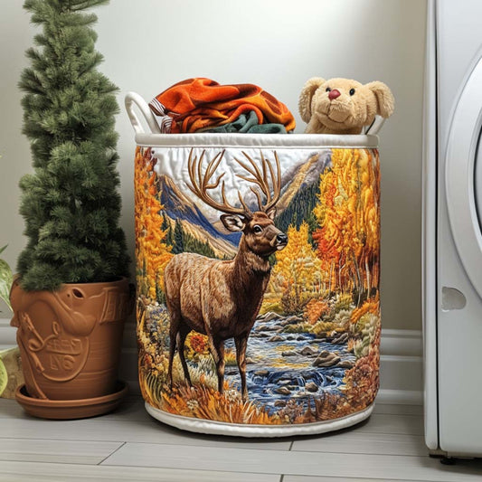 Elk Nature Path Quilted Laundry Basket NCU0NNT1429
