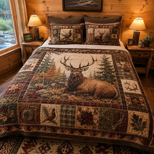 Elk Ridge 3-Piece Quilted Bedding Set NCU0DV2158