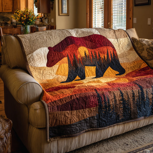 Ember Ridge Bear Quilted Blanket NCU0LDH757