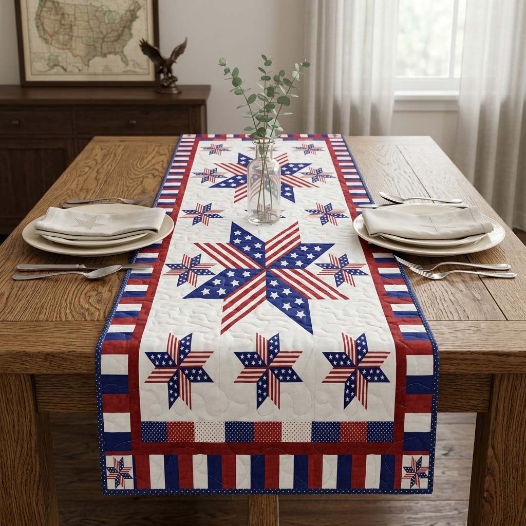 Ember Star Quilted Table Runner NCU0DQQ0660