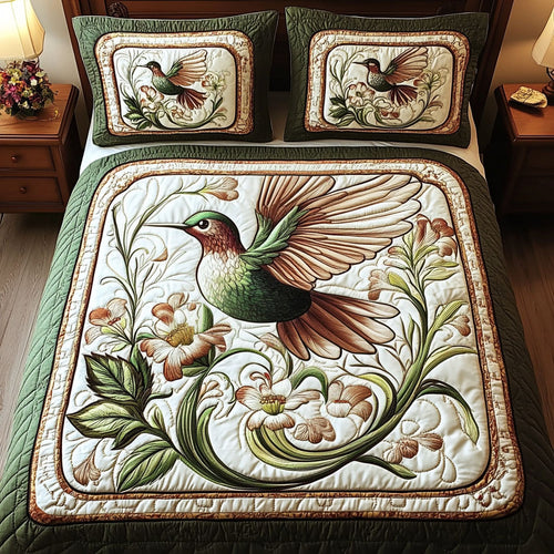 Emerald Flight 3-Piece Quilted Bedding Set NCU0NNT253