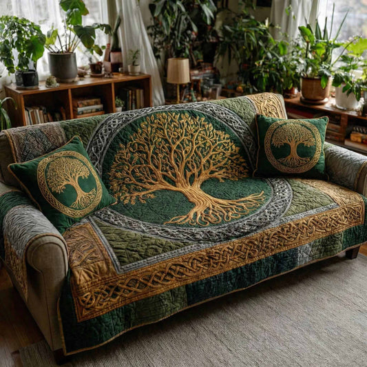 Emerald Canopy Quilted Sofa Cover NCU0NXD1568