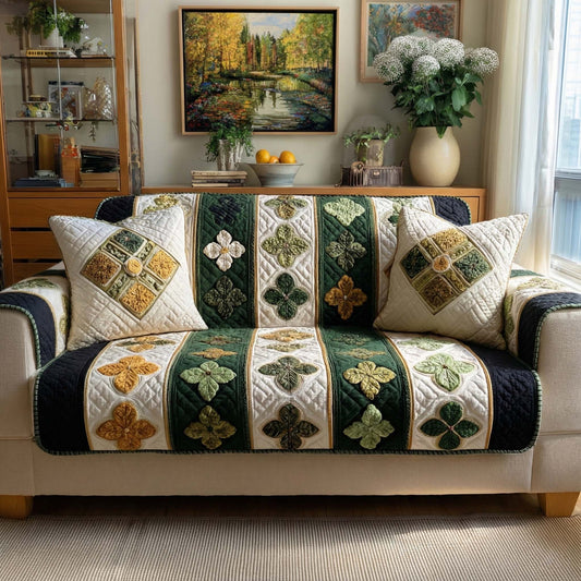 Emerald Charm Quilted Sofa Cover NCU0NXD1360
