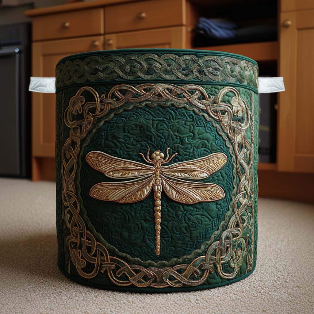 Emerald Dragonfly Quilted Laundry Basket NCU0NNT2294