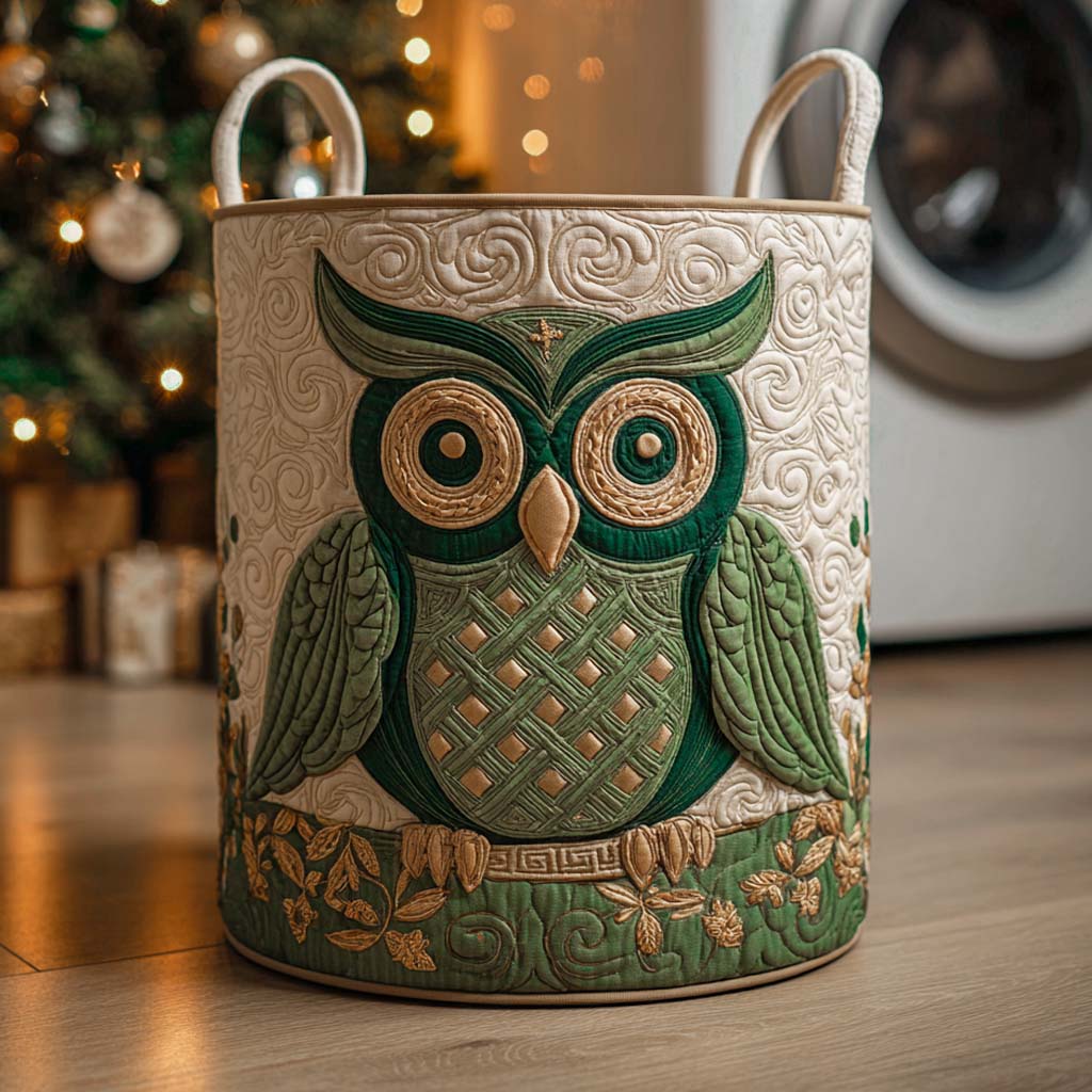 Emerald Eyes Quilted Laundry Basket NCU0NXD986