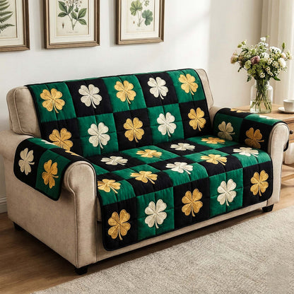 Emerald Field Quilted Sofa Cover NCU0NXD1364