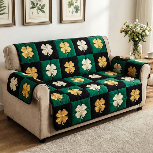 Emerald Field Quilted Sofa Cover NCU0NXD1364