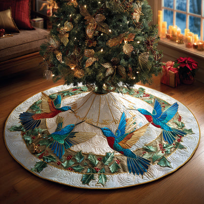 Emerald Flutter Christmas Quilted Tree Skirt NCU0DV1337