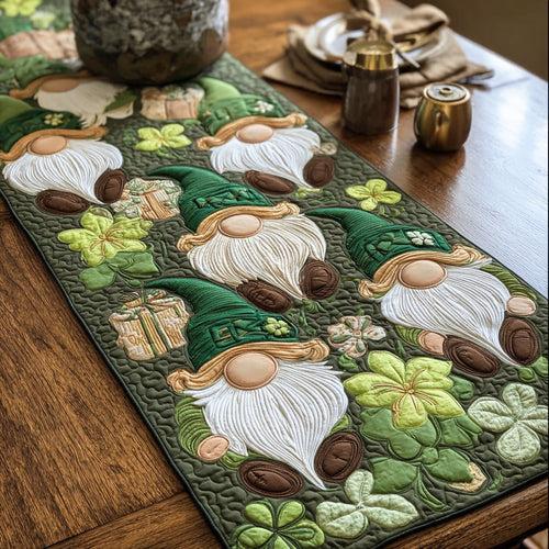 Emerald Gnome Quilted Table Runner NCU0NTD1352