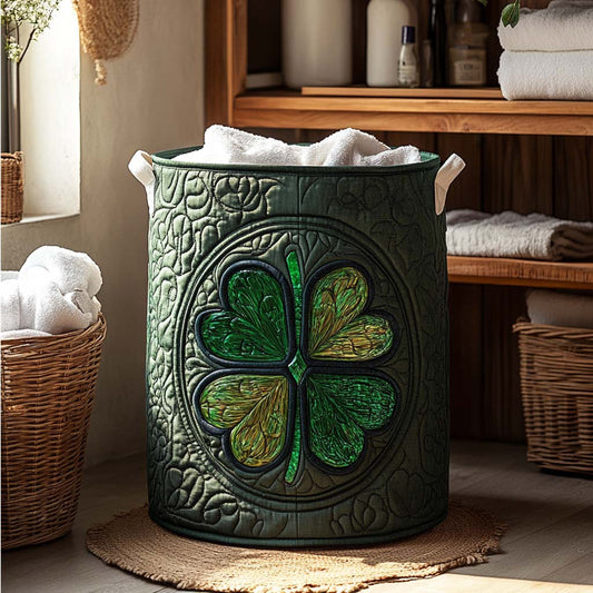 Emerald Luck Quilted Laundry Basket NCU0NXD192