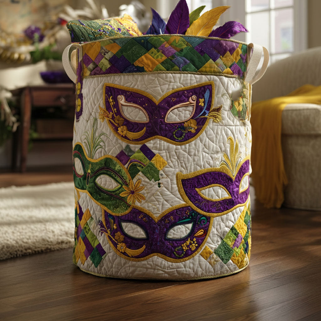 Emerald Masquerade Quilted Laundry Basket NCU0PTT2497