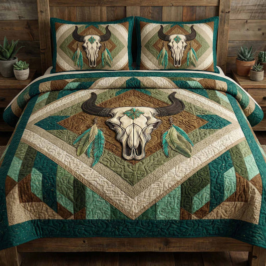 Emerald Range 3-Piece Quilted Bedding Set NCU0NXD1603