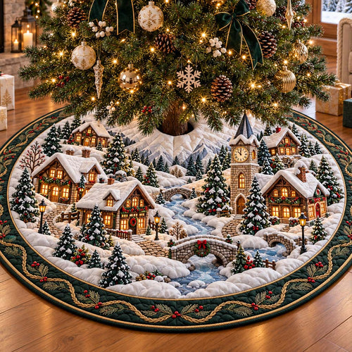 Emerald Village Christmas Quilted Tree Skirt NCU0HNH1273