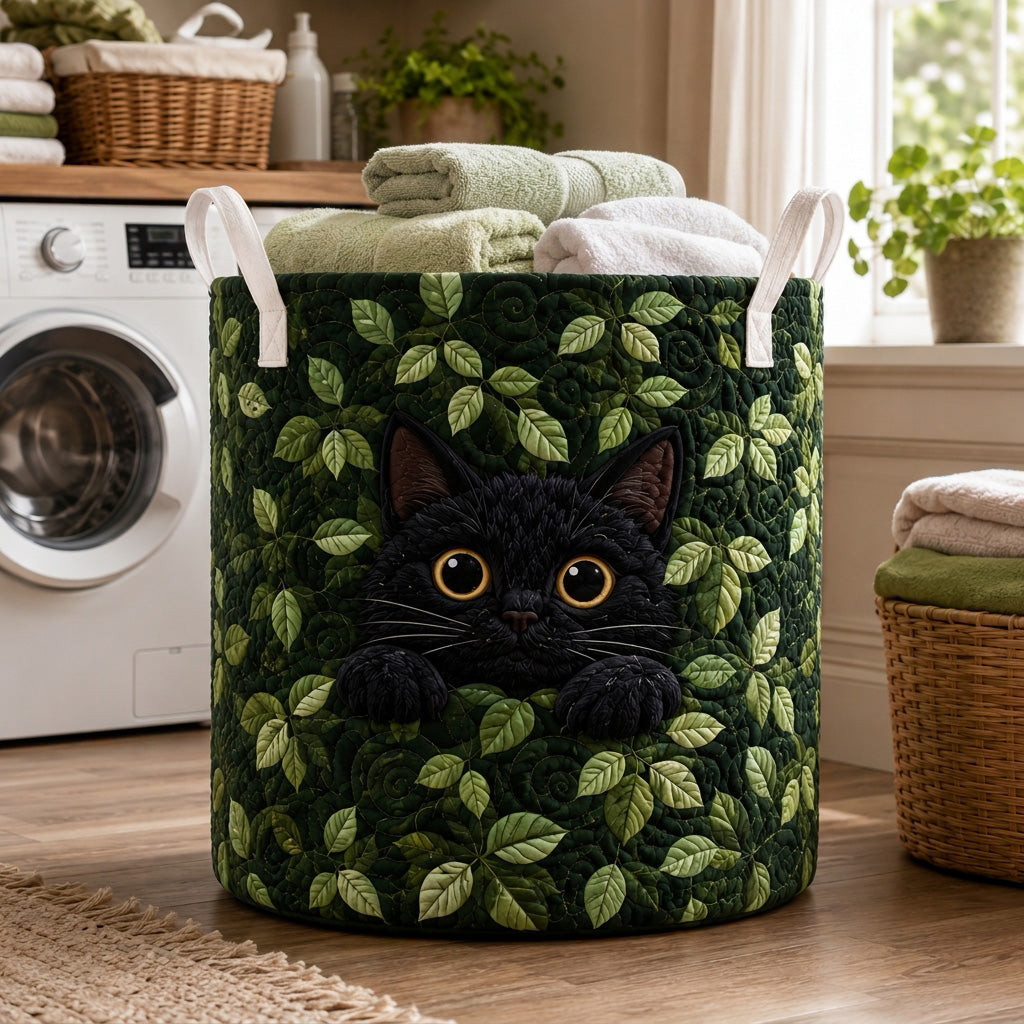 Emerald Whiskers Quilted Laundry Basket NCU0NTV1144