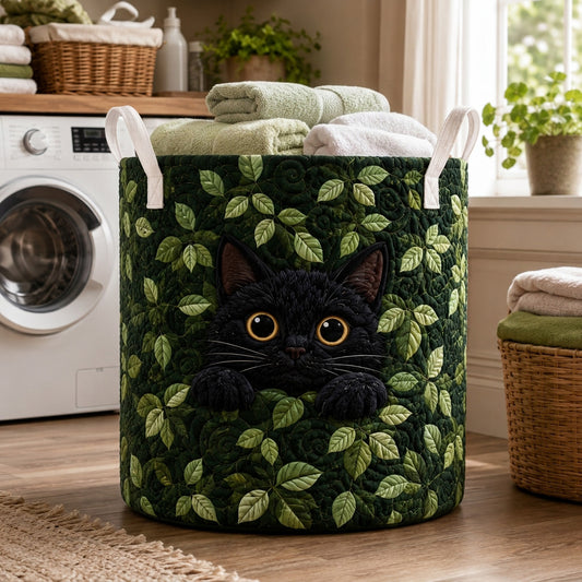 Emerald Whiskers Quilted Laundry Basket NCU0NTV1144