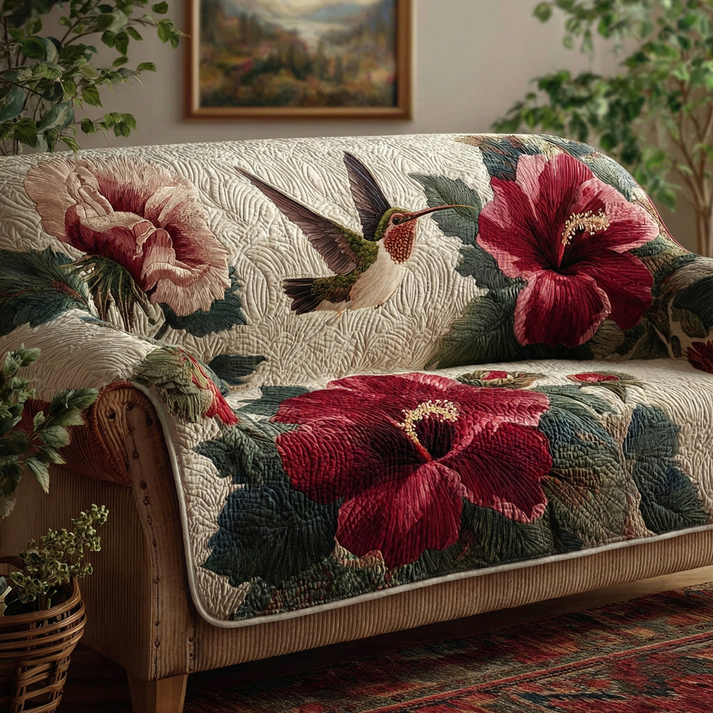 Emerald Wings Quilted Sofa Cover NCU0LDH452