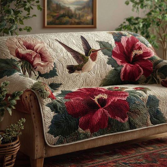 Emerald Wings Quilted Sofa Cover NCU0LDH452