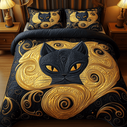 Enchanted Cat Dreams 3-Piece Quilted Bedding Set NCU0TH2242