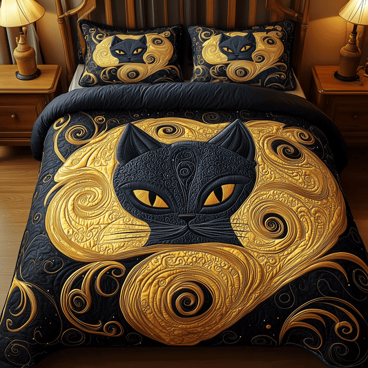 Enchanted Cat Dreams 3-Piece Quilted Bedding Set NCU0TH2242